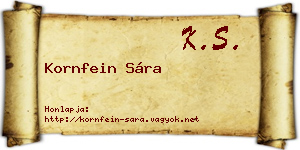 Kornfein Sára névjegykártya